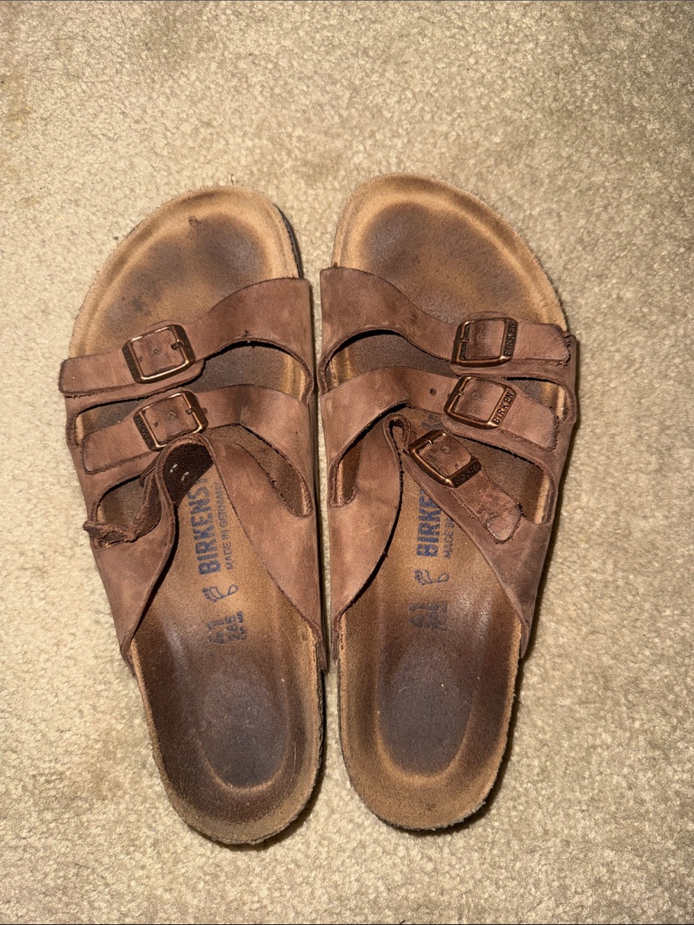 Birkenstock Brown Leather Triple-Strap Sandals